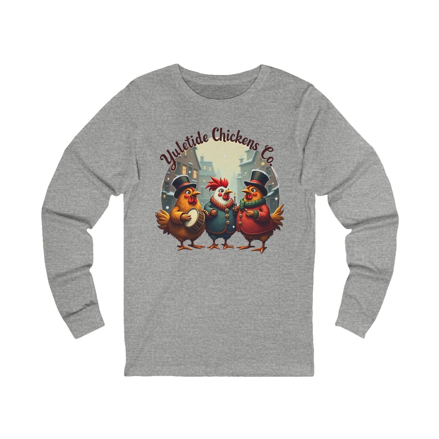 Christmas Yuletide Chicken Co Snow Unisex Long Sleeve Tee - Even Keel LLC