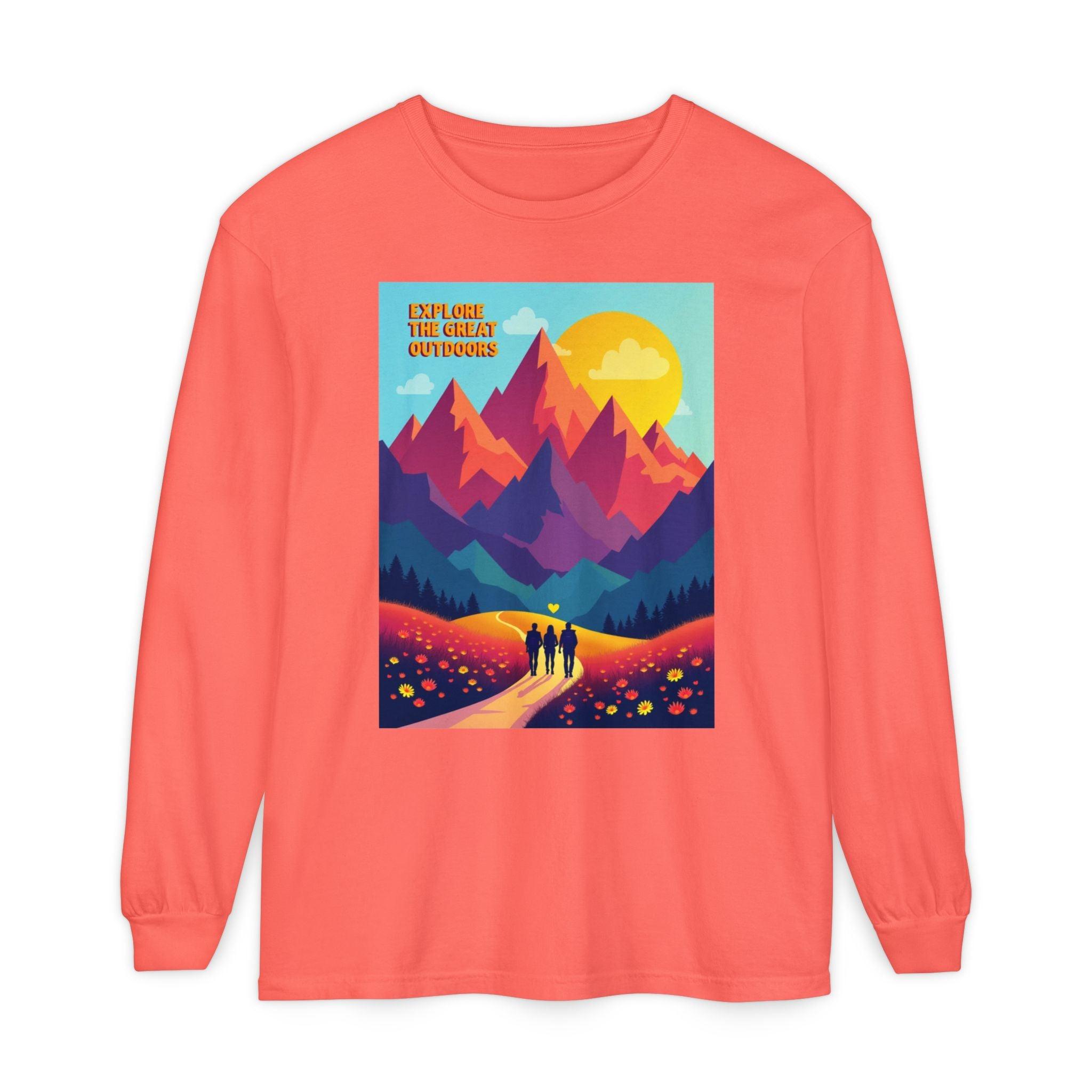 Colorful Outdoors Long Sleeve T-Shirt for Adventurous Days - Even Keel LLC