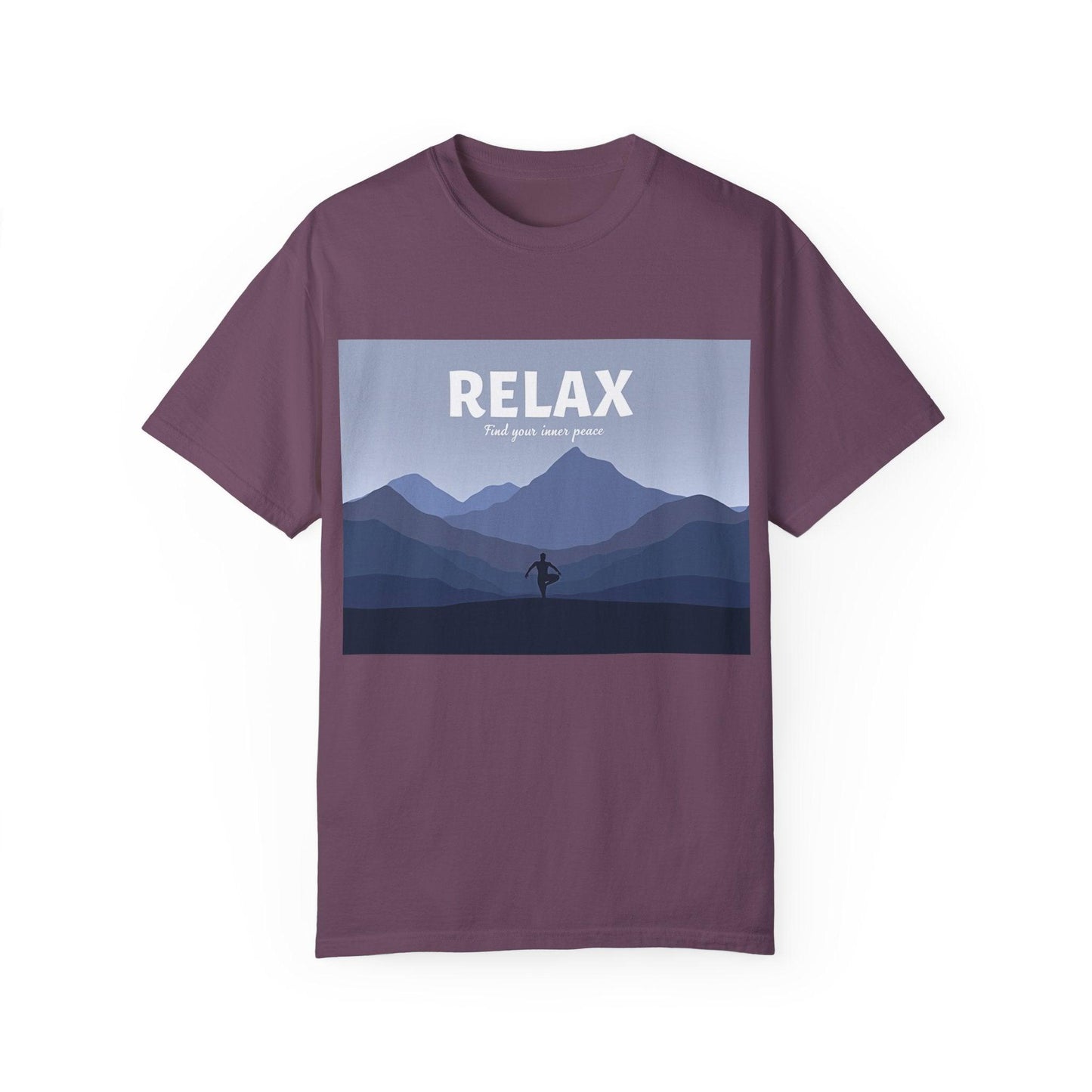 Relax - Find Your Inner Peace Dyed T-shirt for Comfort.