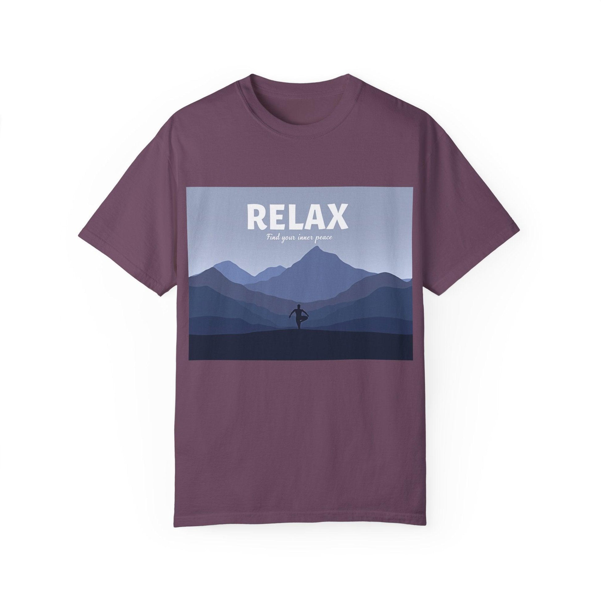 Relax - Find Your Inner Peace Dyed T-shirt for Comfort - Even Keel LLC