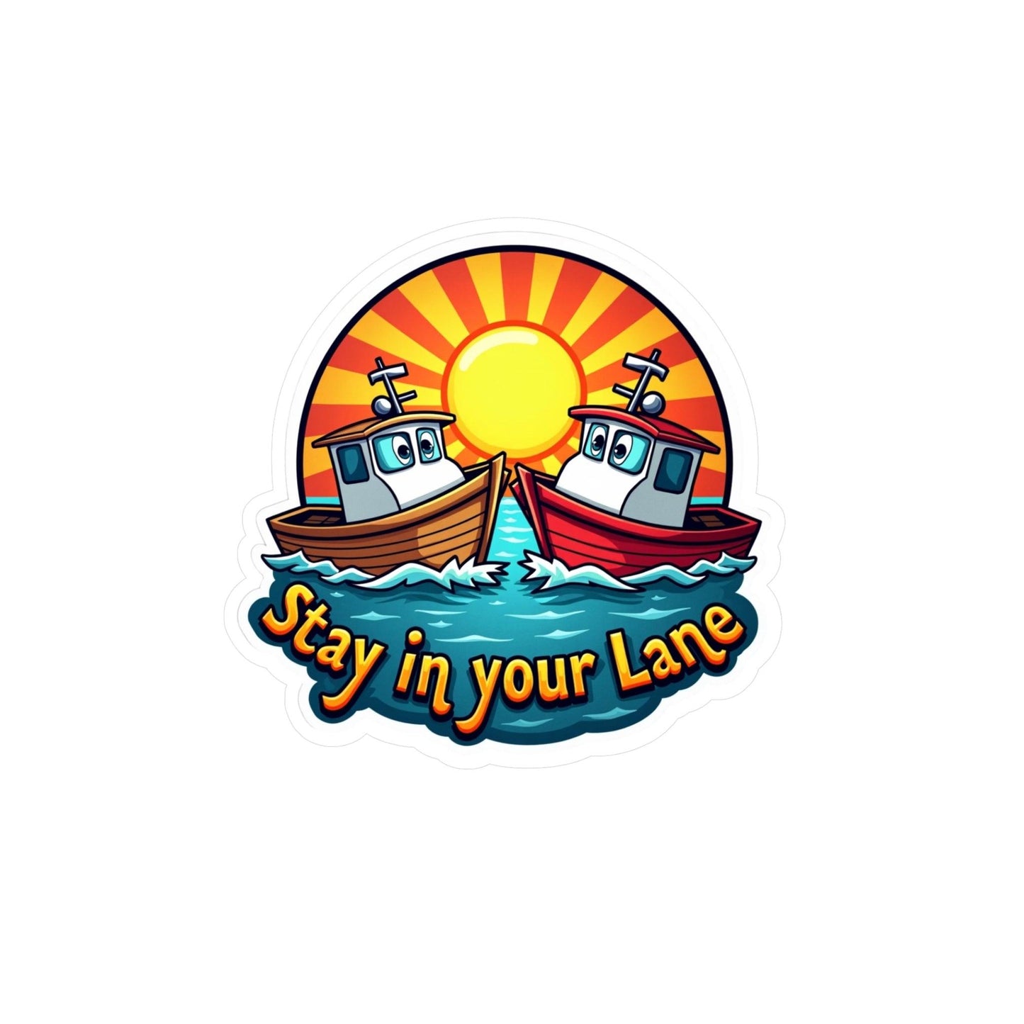 Stay Your Lane Tugboat Decal for Boats and Cars - Even Keel LLC