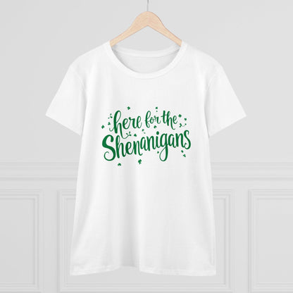 Women's Tee Here For The Shenanigans Cotton Shirt - Even Keel LLC