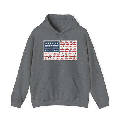 American Ship Flag Hooded Sweatshirt for Cozy Comfort - Even Keel LLC