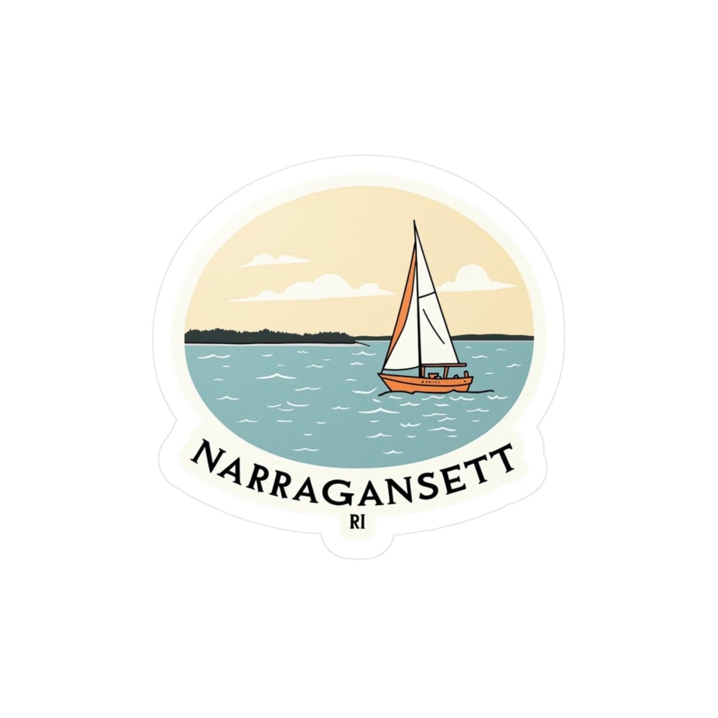 Narragansett, RI Kiss-Cut Vinyl Decal for Home Decor - Even Keel LLC