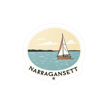 Narragansett, RI Kiss-Cut Vinyl Decal for Home Decor - Even Keel LLC