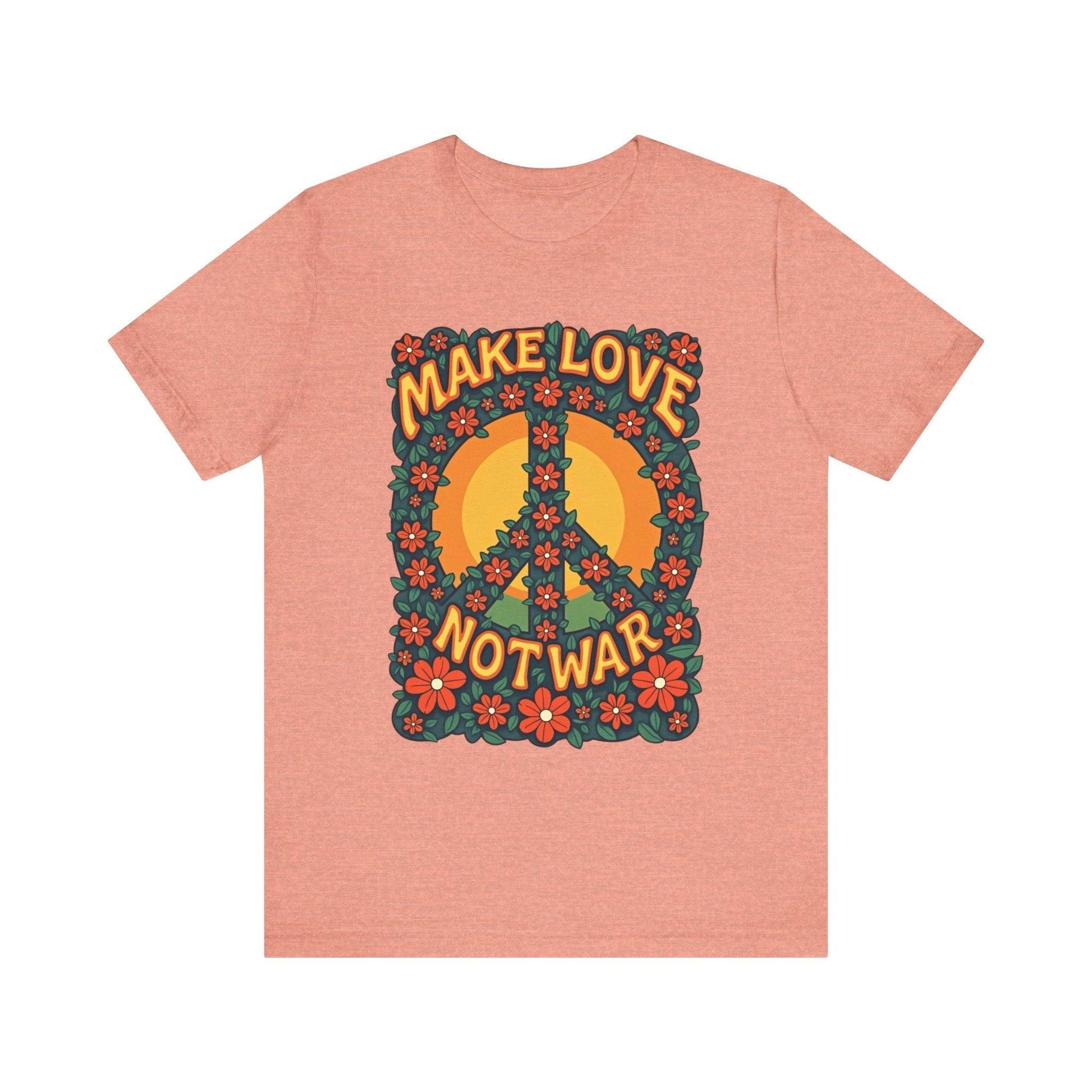 Retro Peace Symbol Graphic Tee Unisex Soft Cotton Shirt - Even Keel LLC