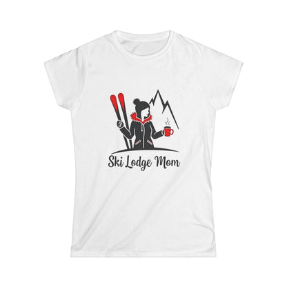 Cozy Ski Lodge Mom Short Sleeve Tee for Winter Getaways - Even Keel LLC