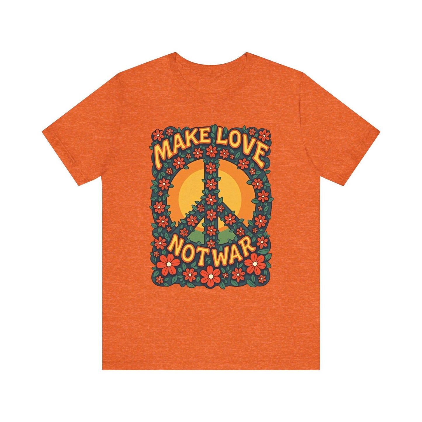 Retro Peace Symbol Graphic Tee Unisex Soft Cotton Shirt - Even Keel LLC