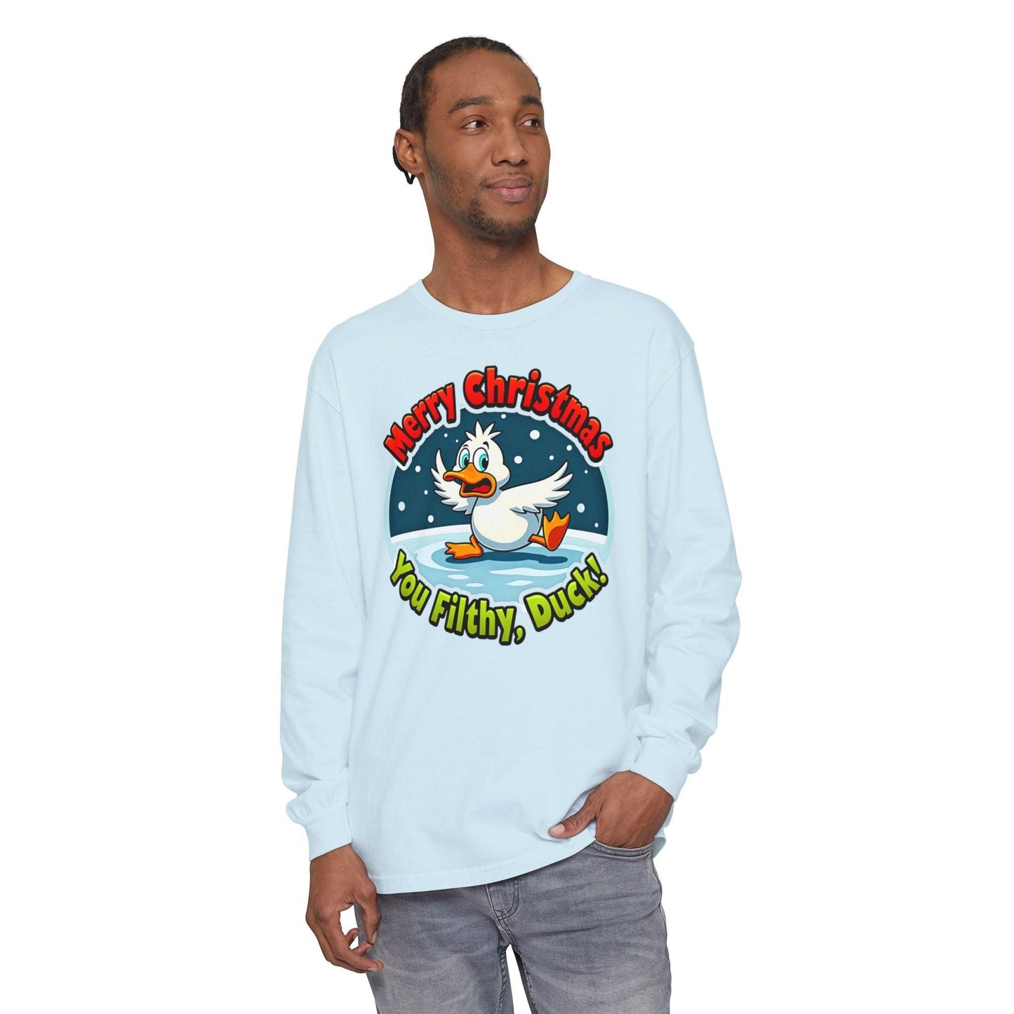 Christmas Filthy Duck Long Sleeve T-Shirt For Holiday Fun - Even Keel LLC