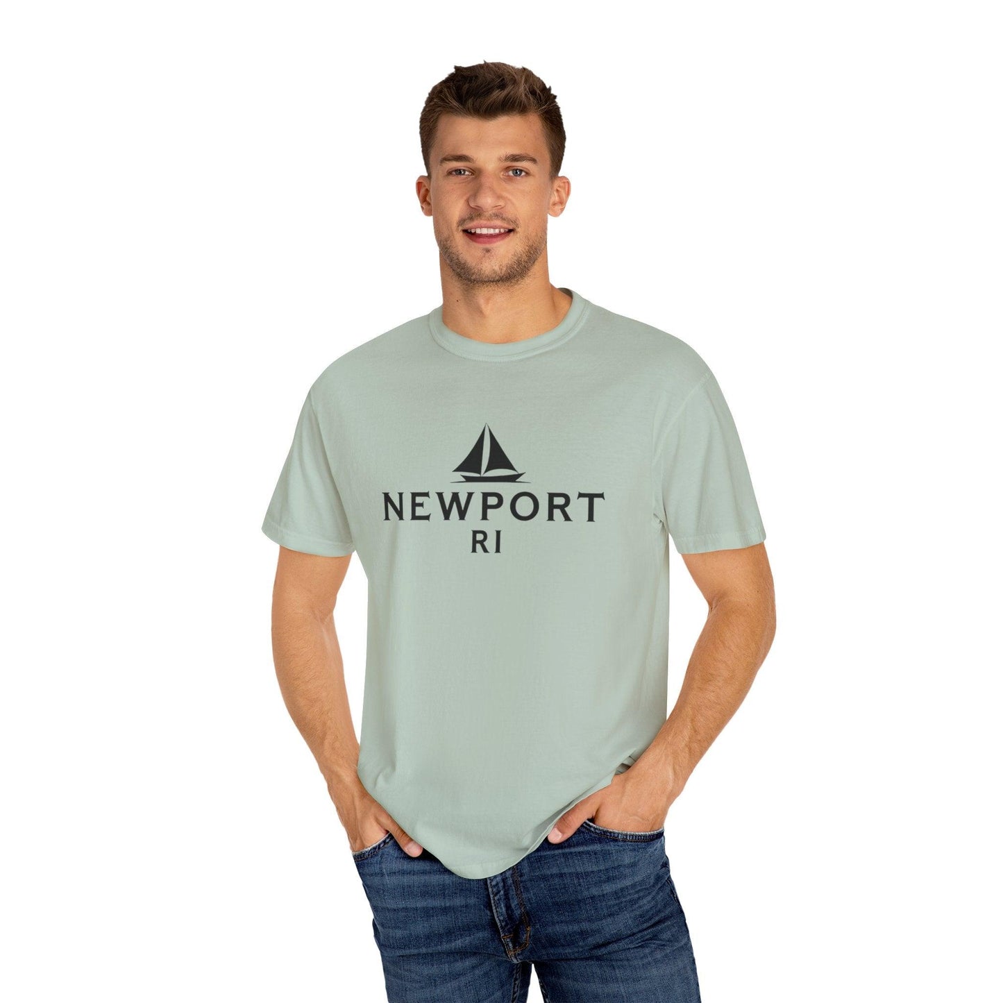 Sailboat T-shirt - Simple Newport, RI Design for Beach Lovers - Even Keel LLC