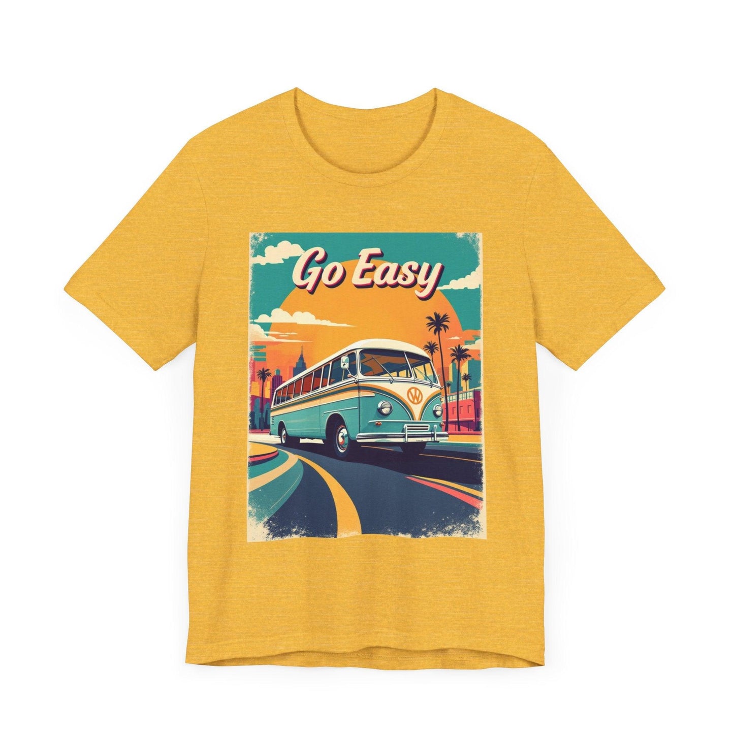 Retro 'Go Easy' Unisex Jersey Tee - Vintage Summer Shirt.