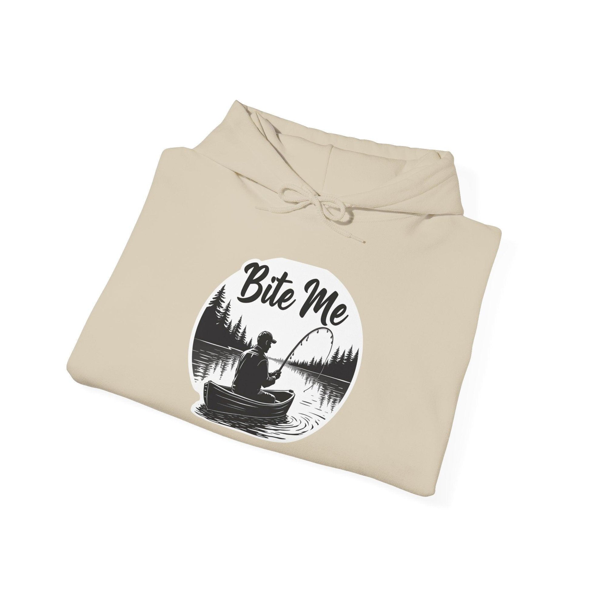 Fishing "Bite Me" Hooded Sweatshirt for Cold Days - Even Keel LLC