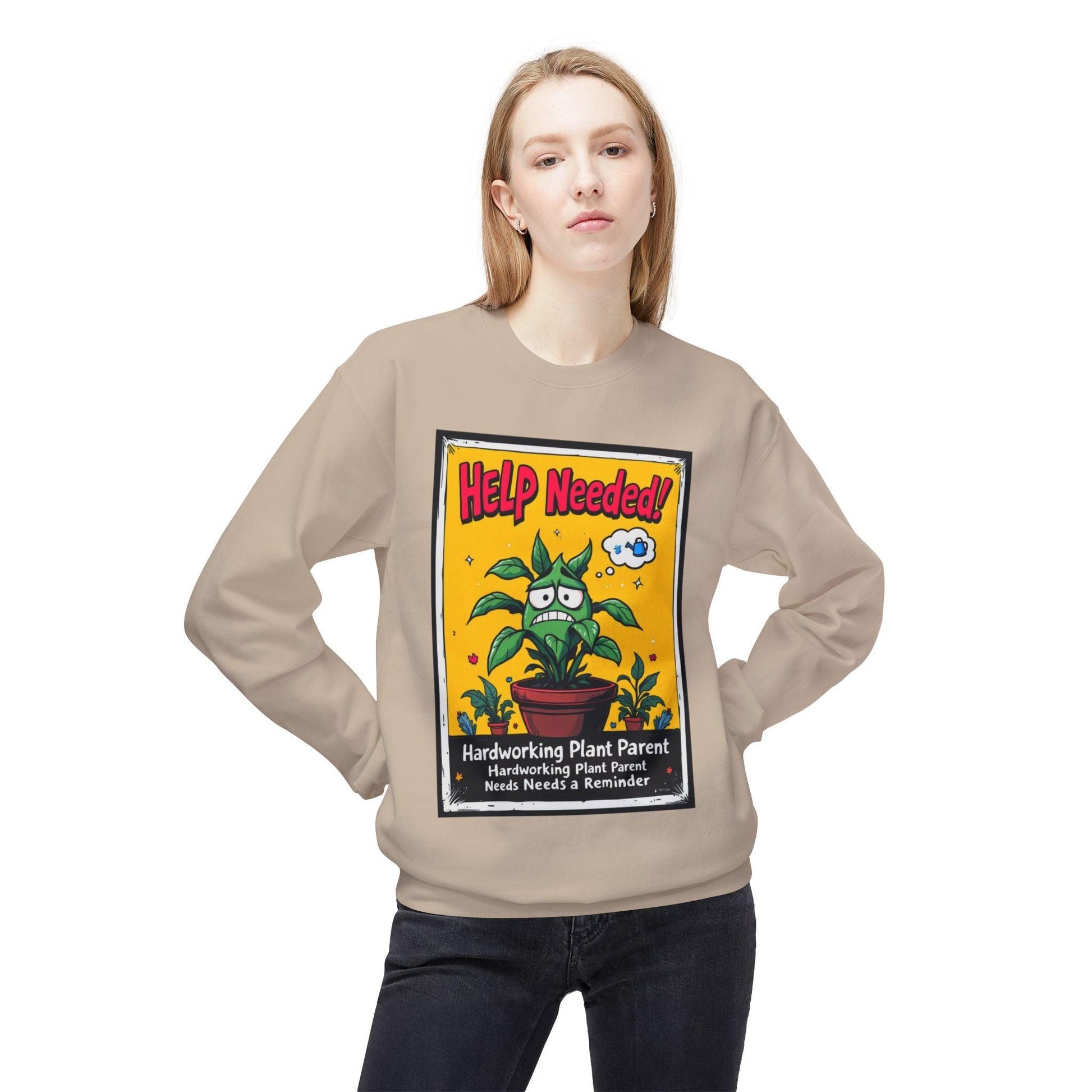 Help Wanted Funny Plant Parent Sweatshirt for Plant Lovers - Even Keel LLC