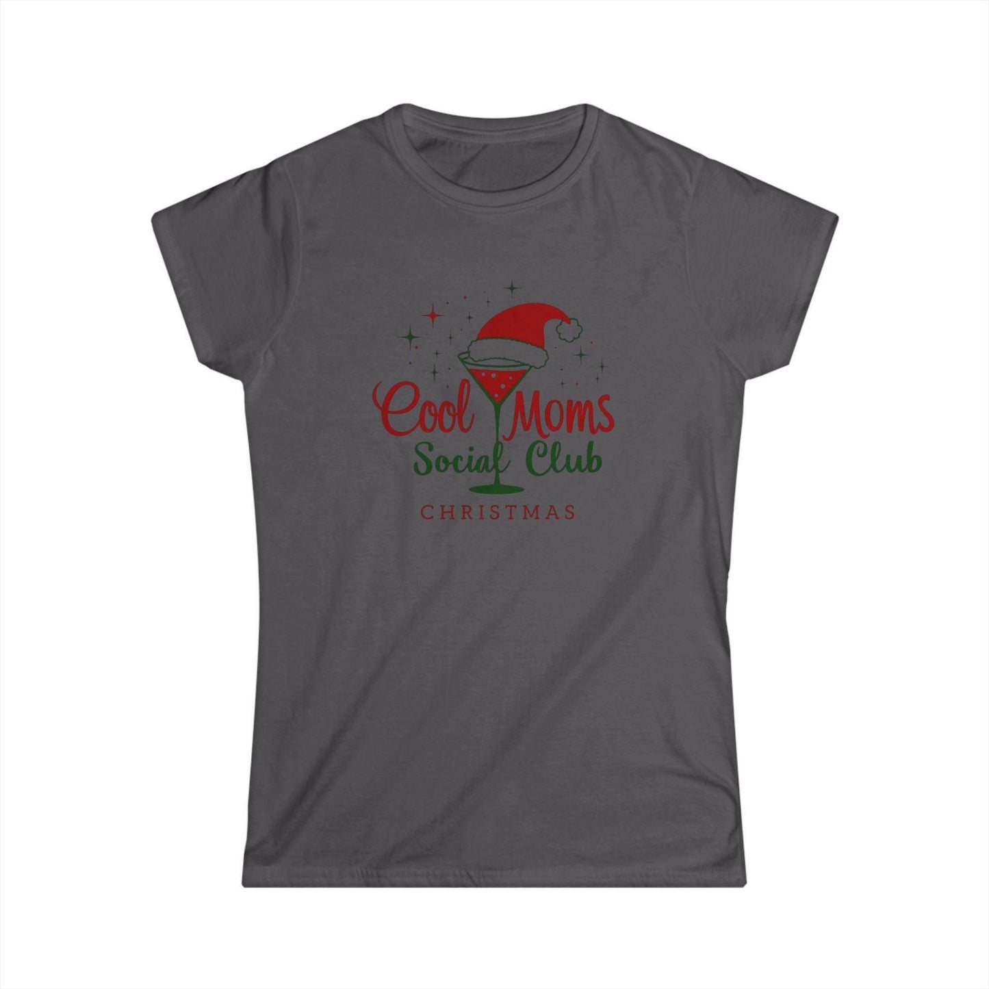 Women's Tee Cool Moms Social Club Christmas Martini Shirt - Even Keel LLC