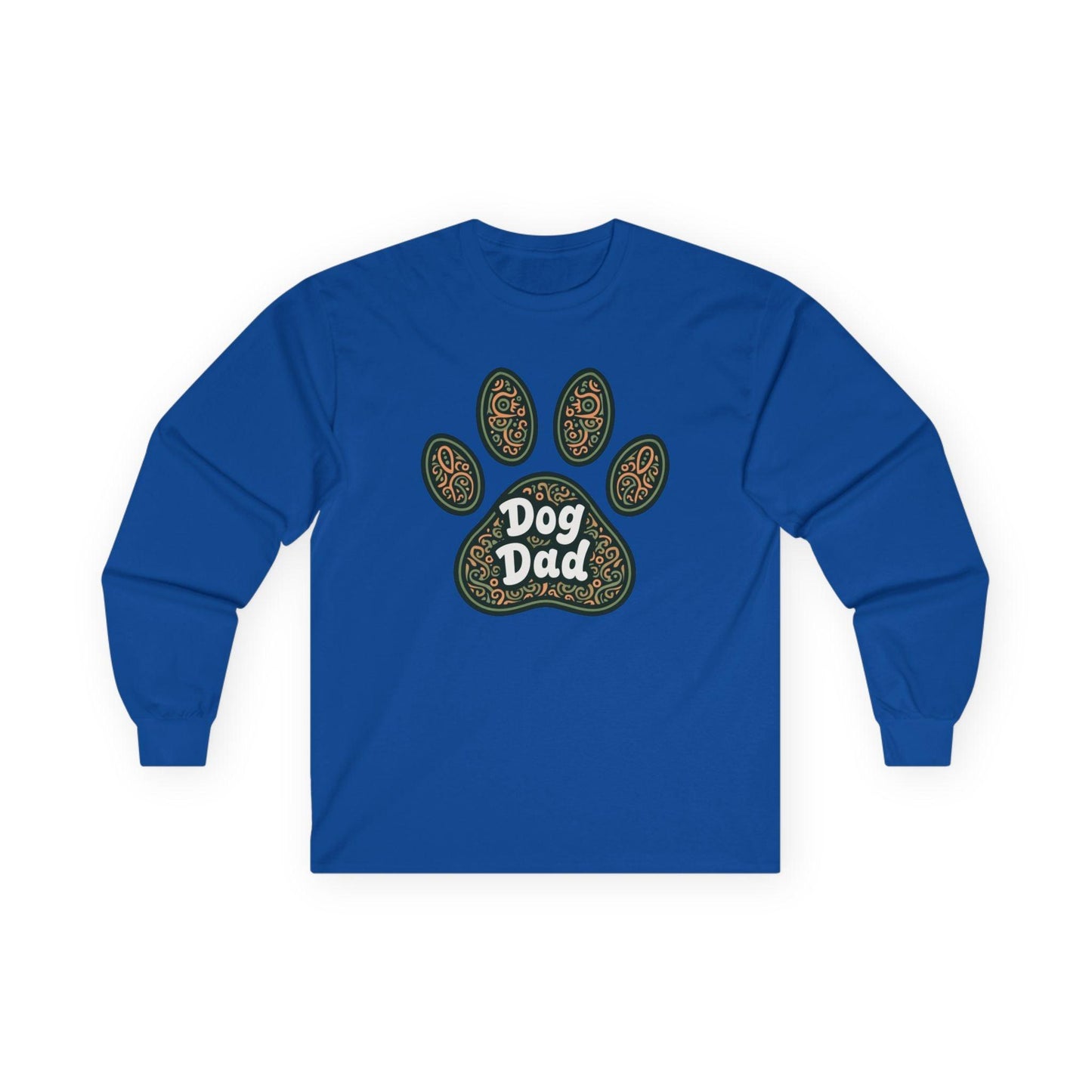 Long Sleeve Tee - Dog Dad Paw Print Design for Pet Lovers - Even Keel LLC