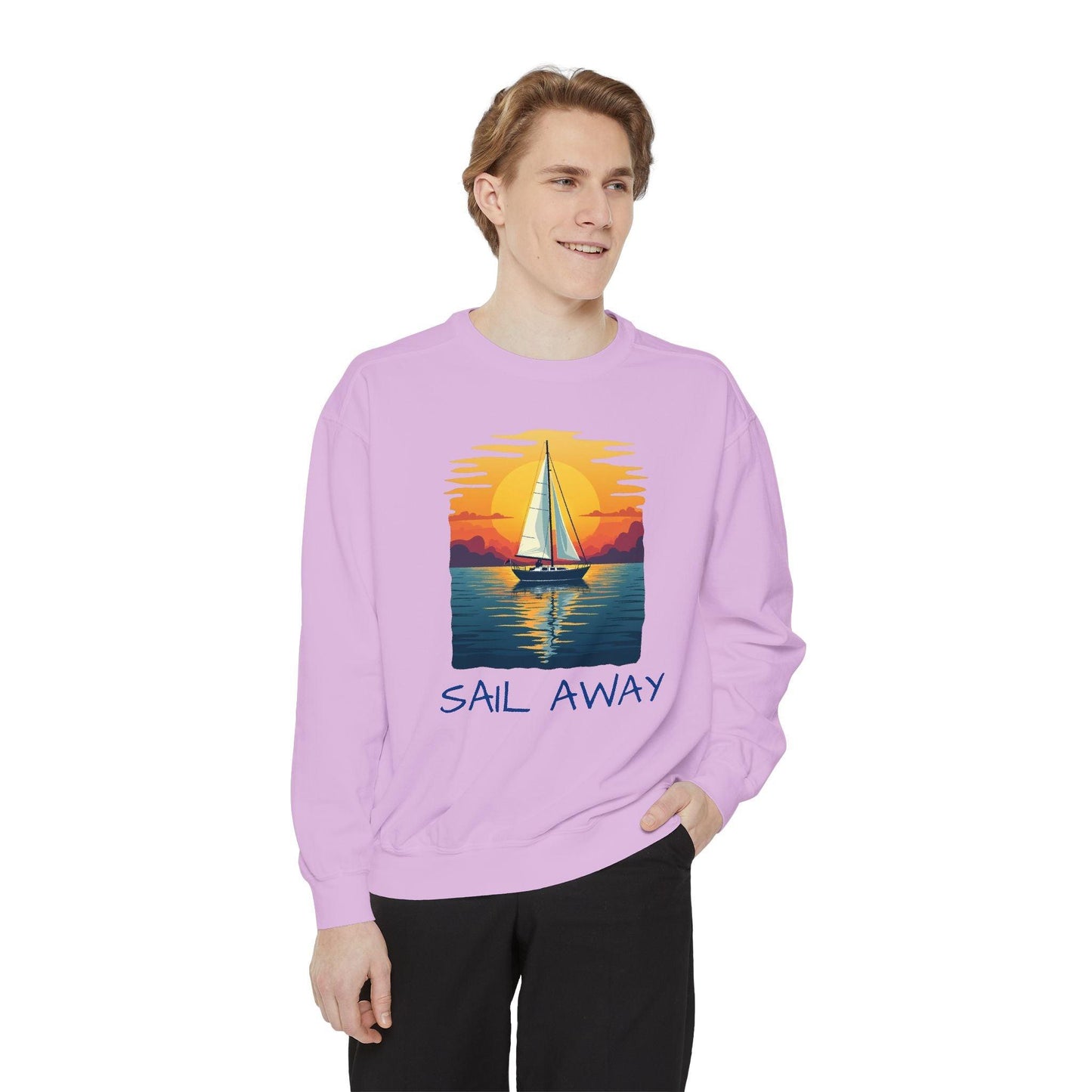 Sunset Sail Away Sweatshirt for Beach Lovers and Relaxation - Even Keel LLC