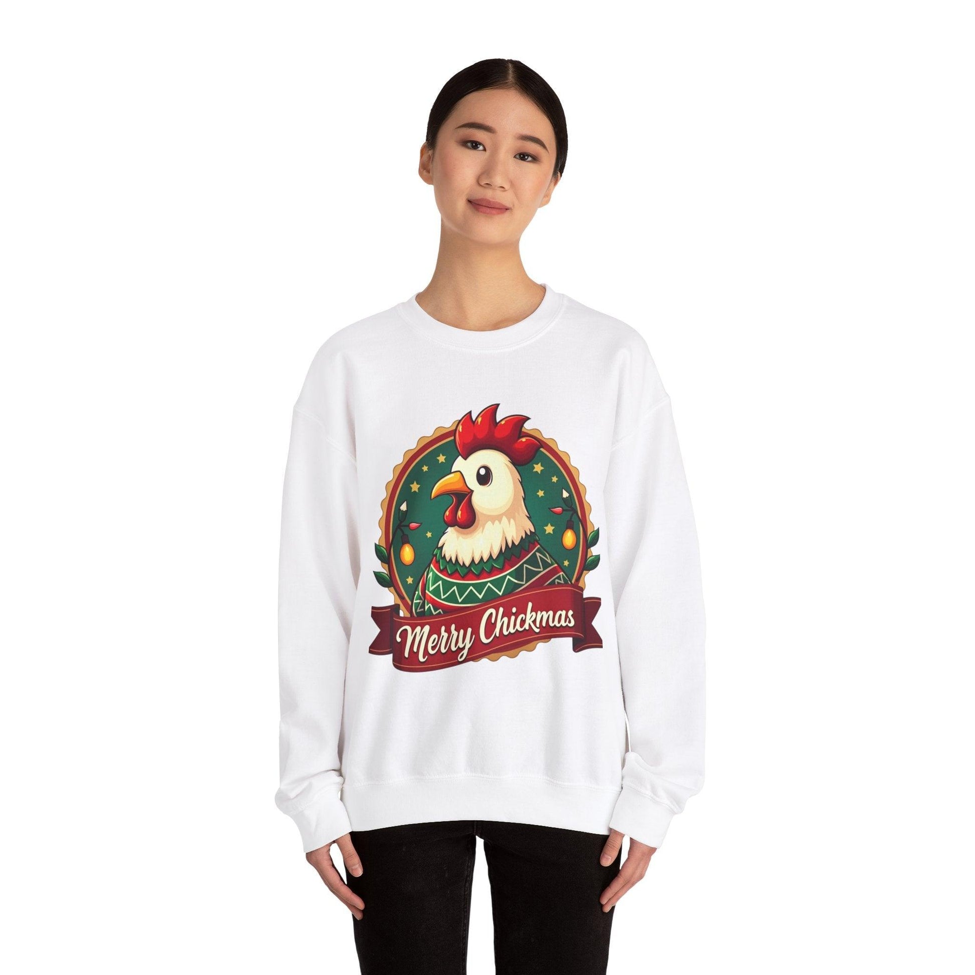 Merry Chickmas Crewneck Sweatshirt - Ugly Christmas Sweater - Even Keel LLC