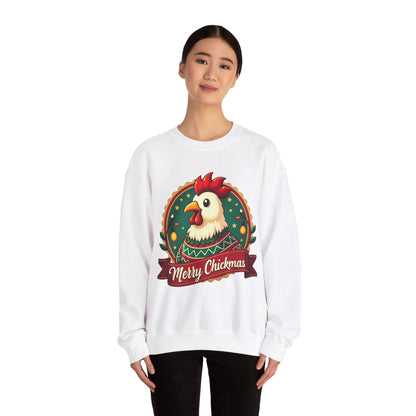 Merry Chickmas Crewneck Sweatshirt - Ugly Christmas Sweater.