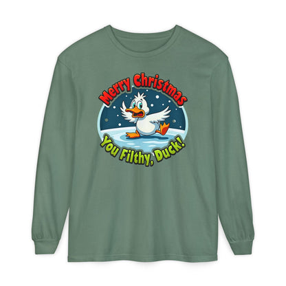 Christmas Filthy Duck Long Sleeve T-Shirt For Holiday Fun - Even Keel LLC