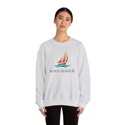 Unisex Crewneck Sweatshirt Block Island Sailboat Design - Even Keel LLC