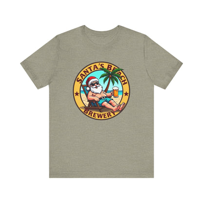 Santa's Beach Brewery Tee for Casual Summer Fun - Even Keel LLC