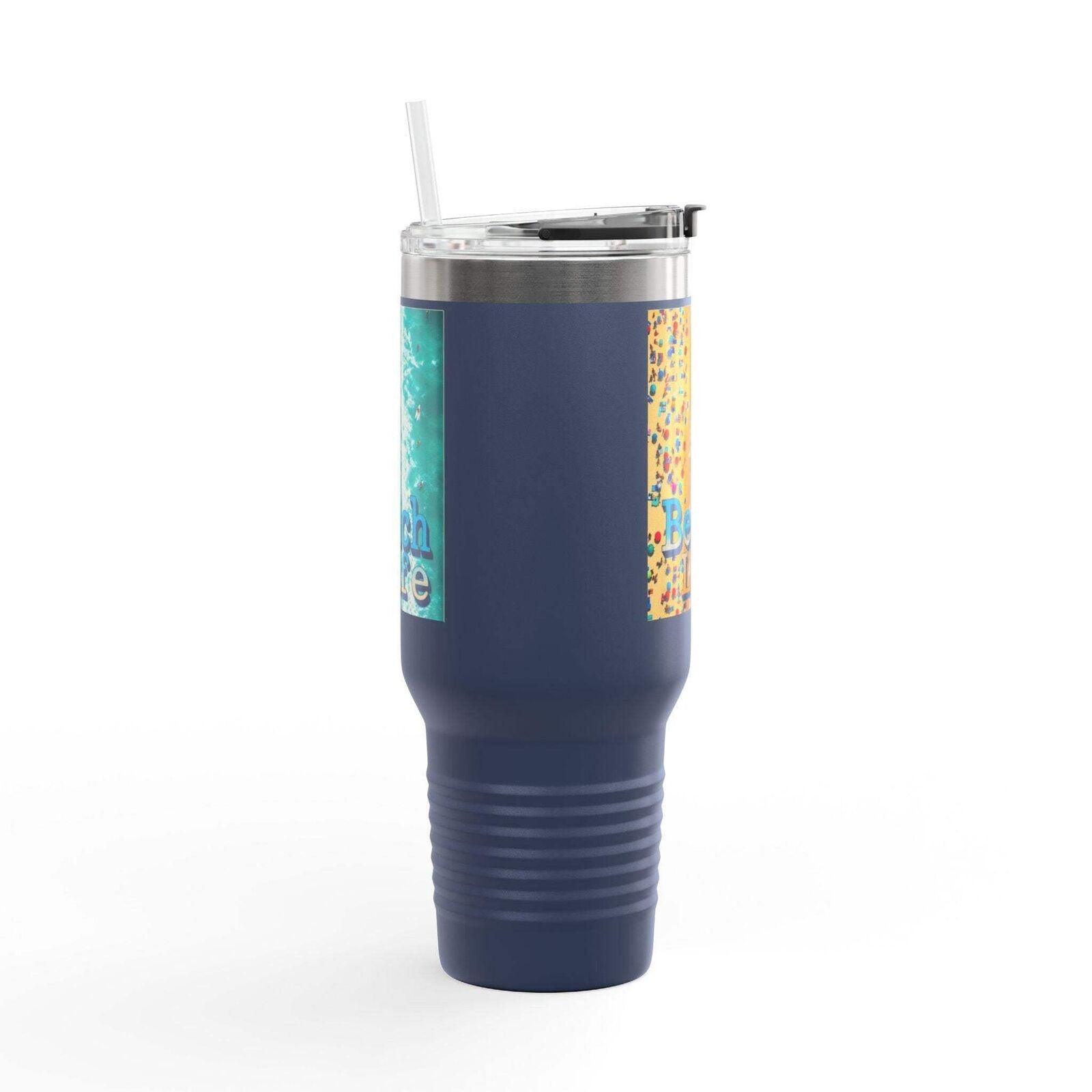 40oz Insulated Beach Life Travel Mug for Camping Adventures - Even Keel LLC