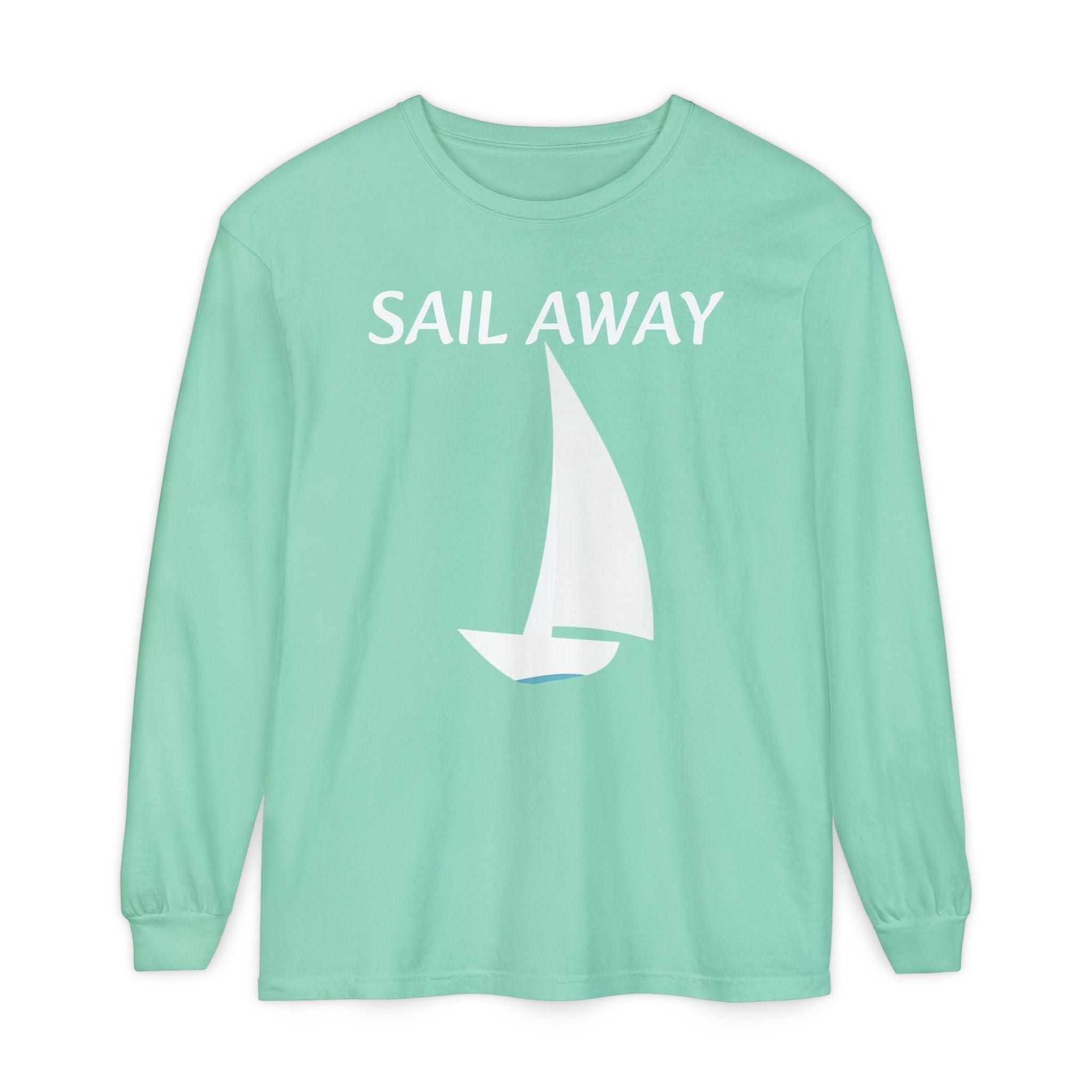 Minimalist Sail Away Long Sleeve T-Shirt for Casual Style - Even Keel LLC