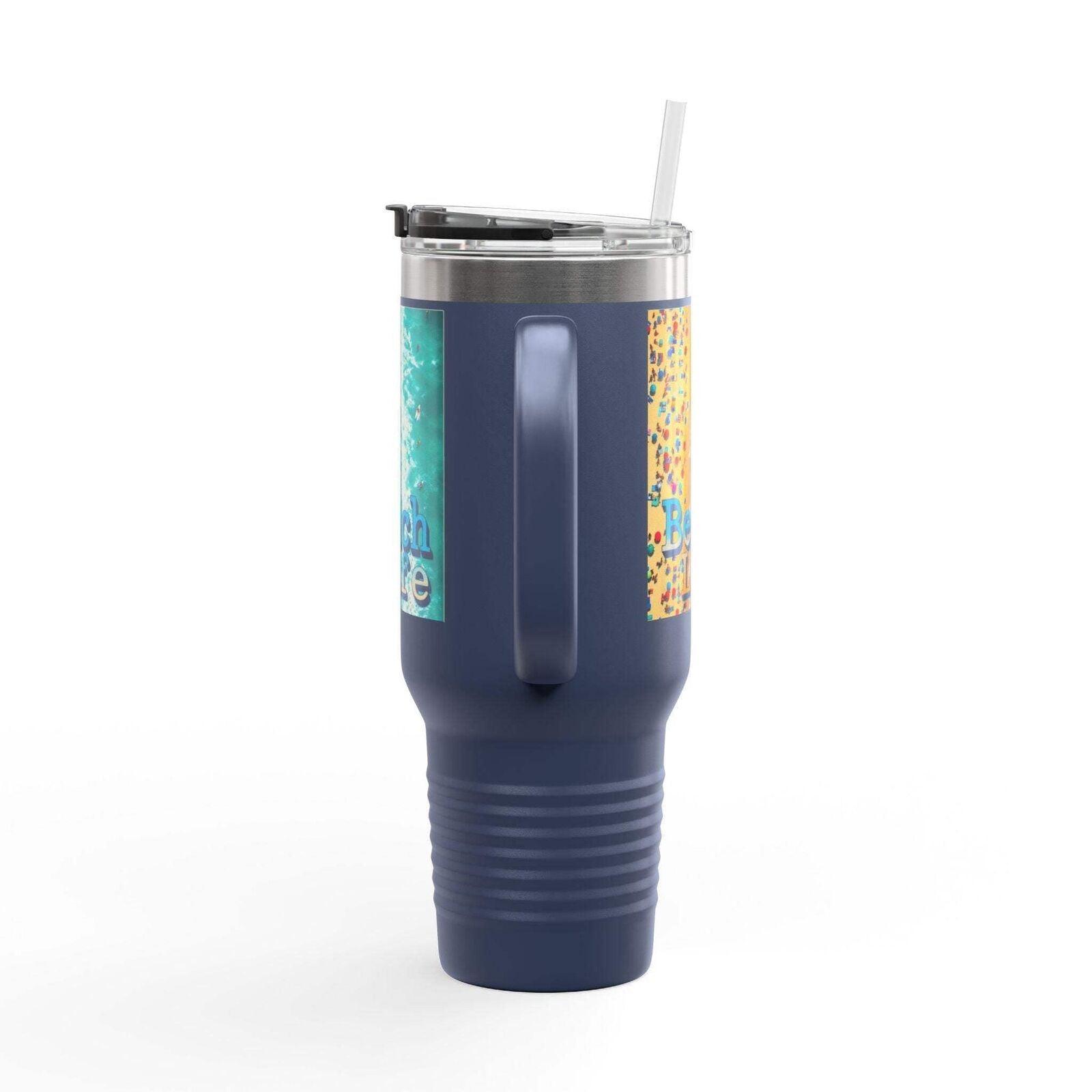 40oz Insulated Beach Life Travel Mug for Camping Adventures - Even Keel LLC