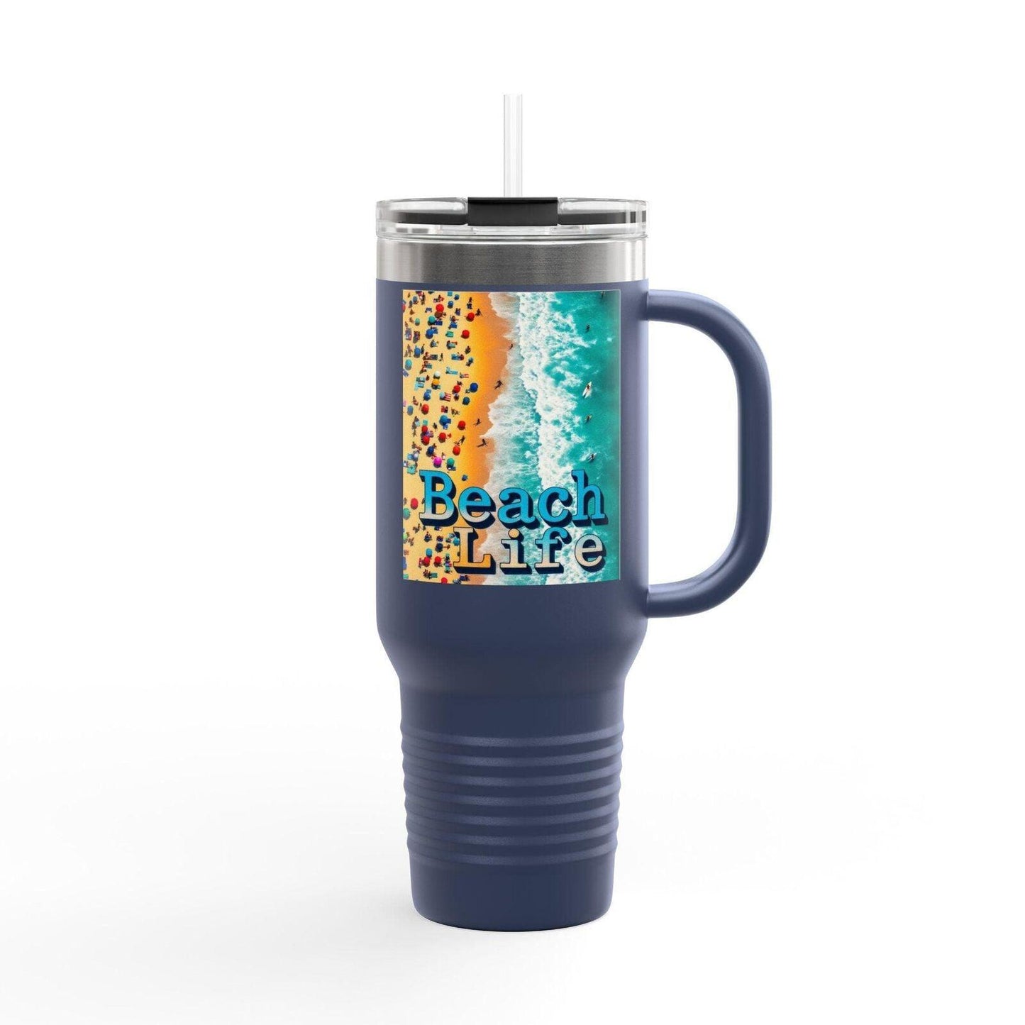 40oz Insulated Beach Life Travel Mug for Camping Adventures - Even Keel LLC