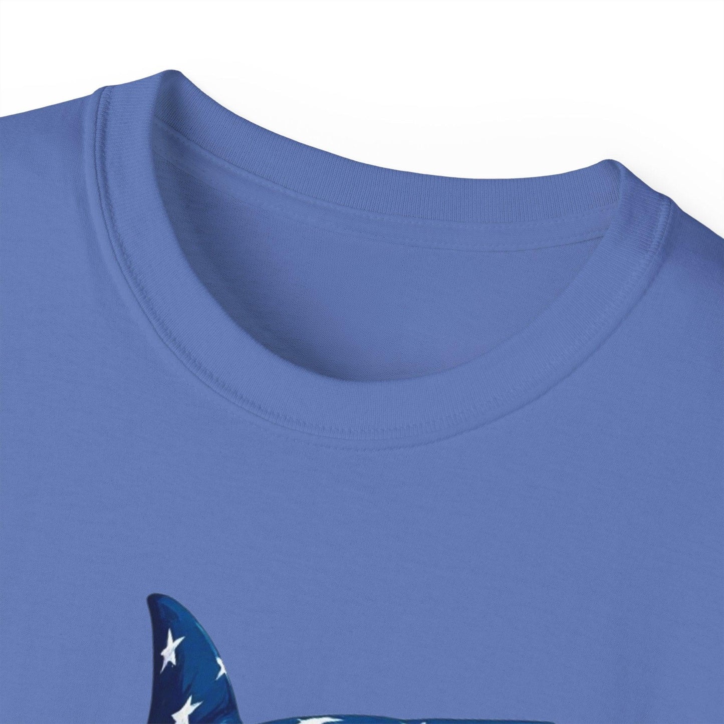 Patriotic Shark Unisex Ultra Cotton Tee | American Flag Design - Even Keel LLC