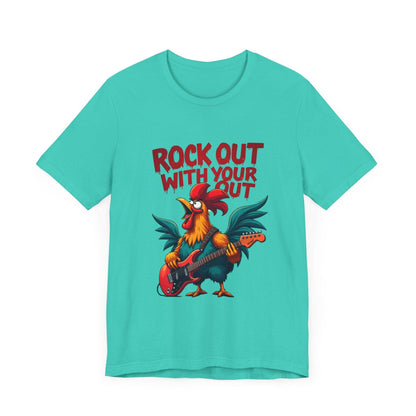 Rooster Tee - Rock Out Rooster Graphic T-Shirt for Fun - Even Keel LLC