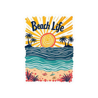 Beach Life Decal Sticker for Laptops and Water Bottles - Even Keel LLC