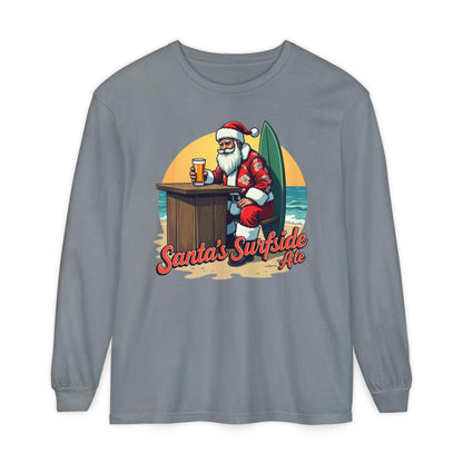 Surfside Santa Long Sleeve T-Shirt for Festive Comfort - Even Keel LLC