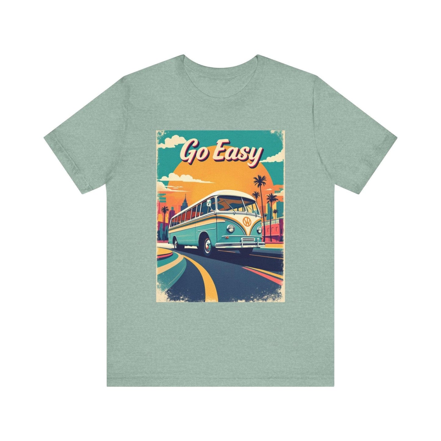 Retro 'Go Easy' Unisex Jersey Tee - Vintage Summer Shirt.