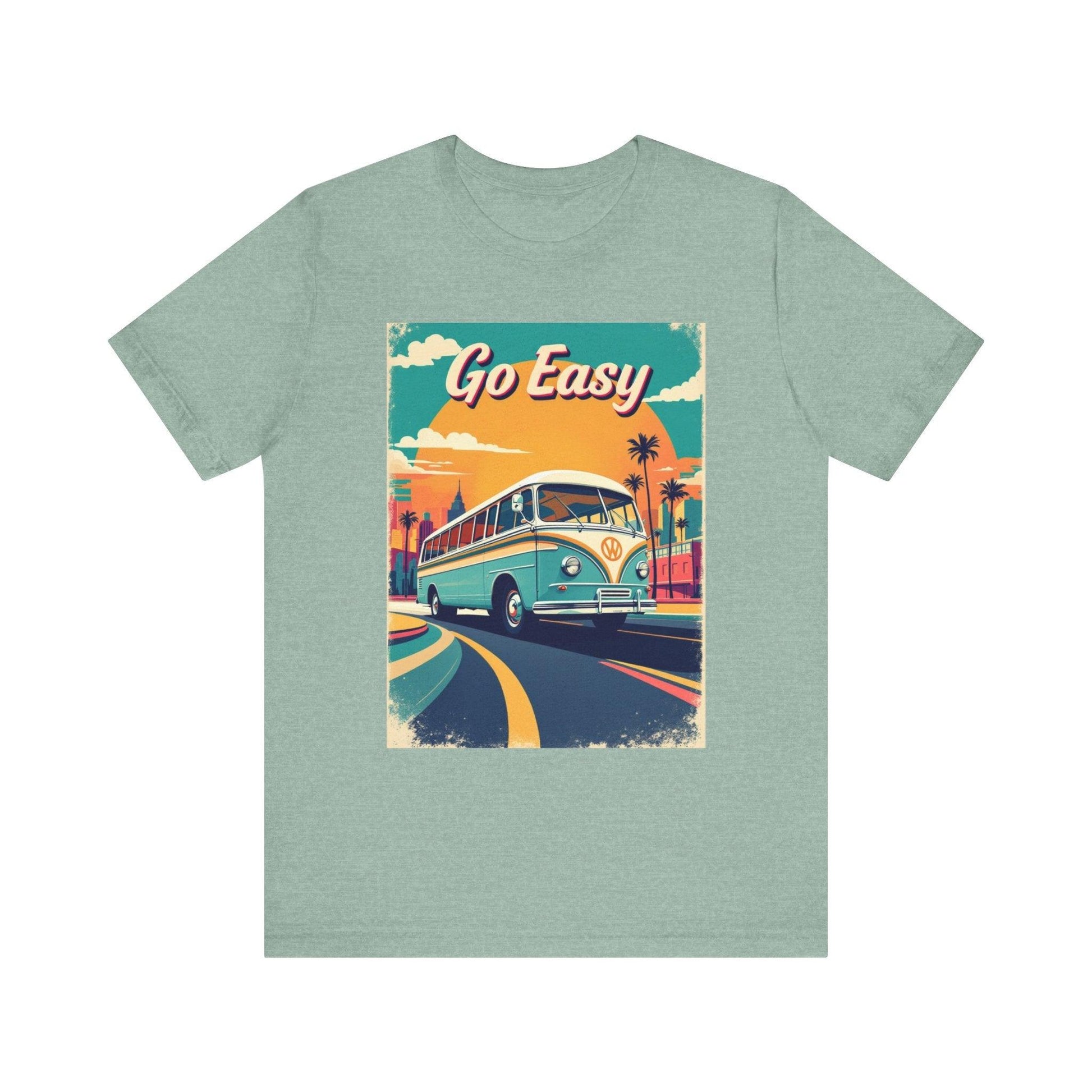 Retro 'Go Easy' Unisex Jersey Tee - Vintage Summer Shirt.