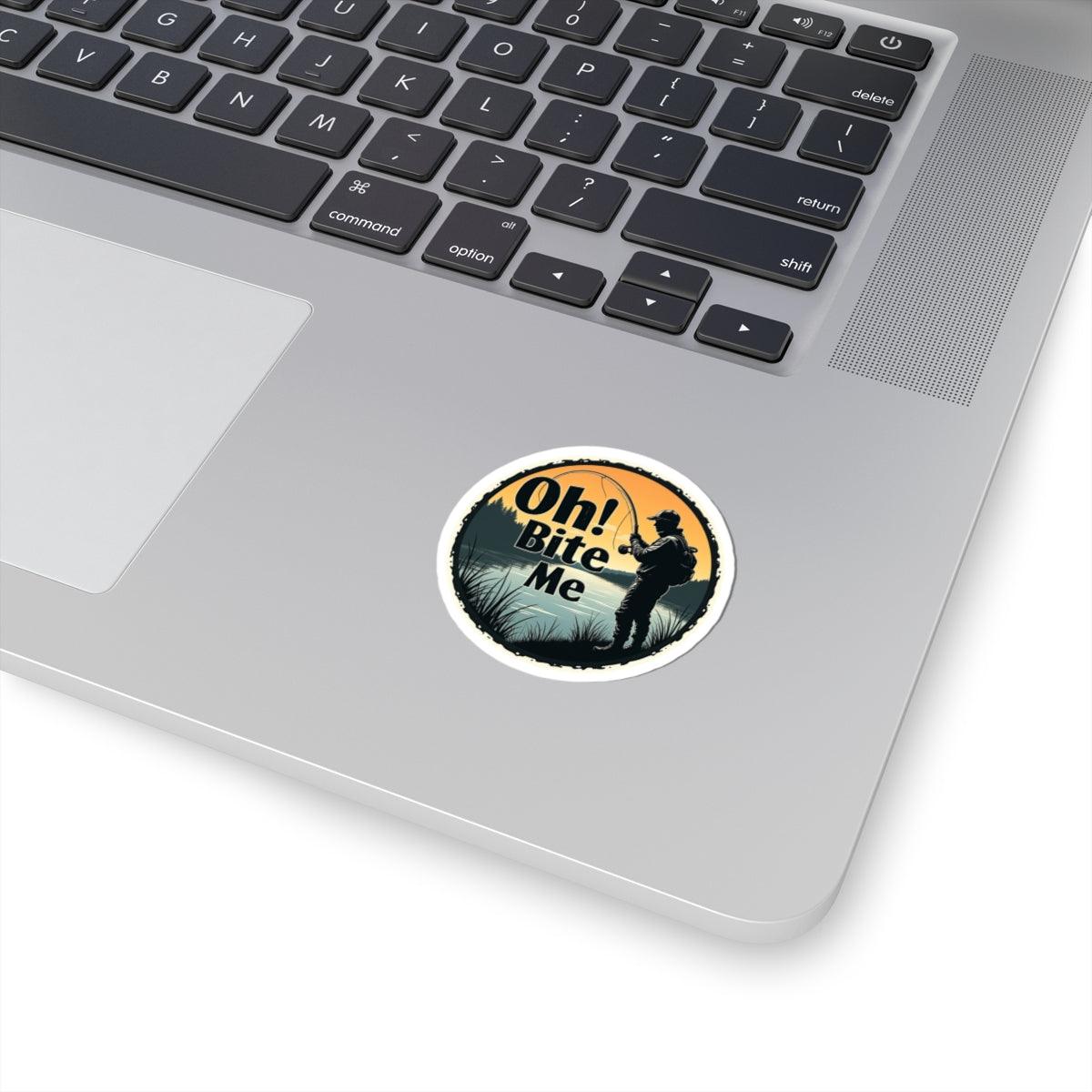 Oh Bite Me Fishing Sticker - Durable Vinyl Decal 4 Sizes - Even Keel LLC