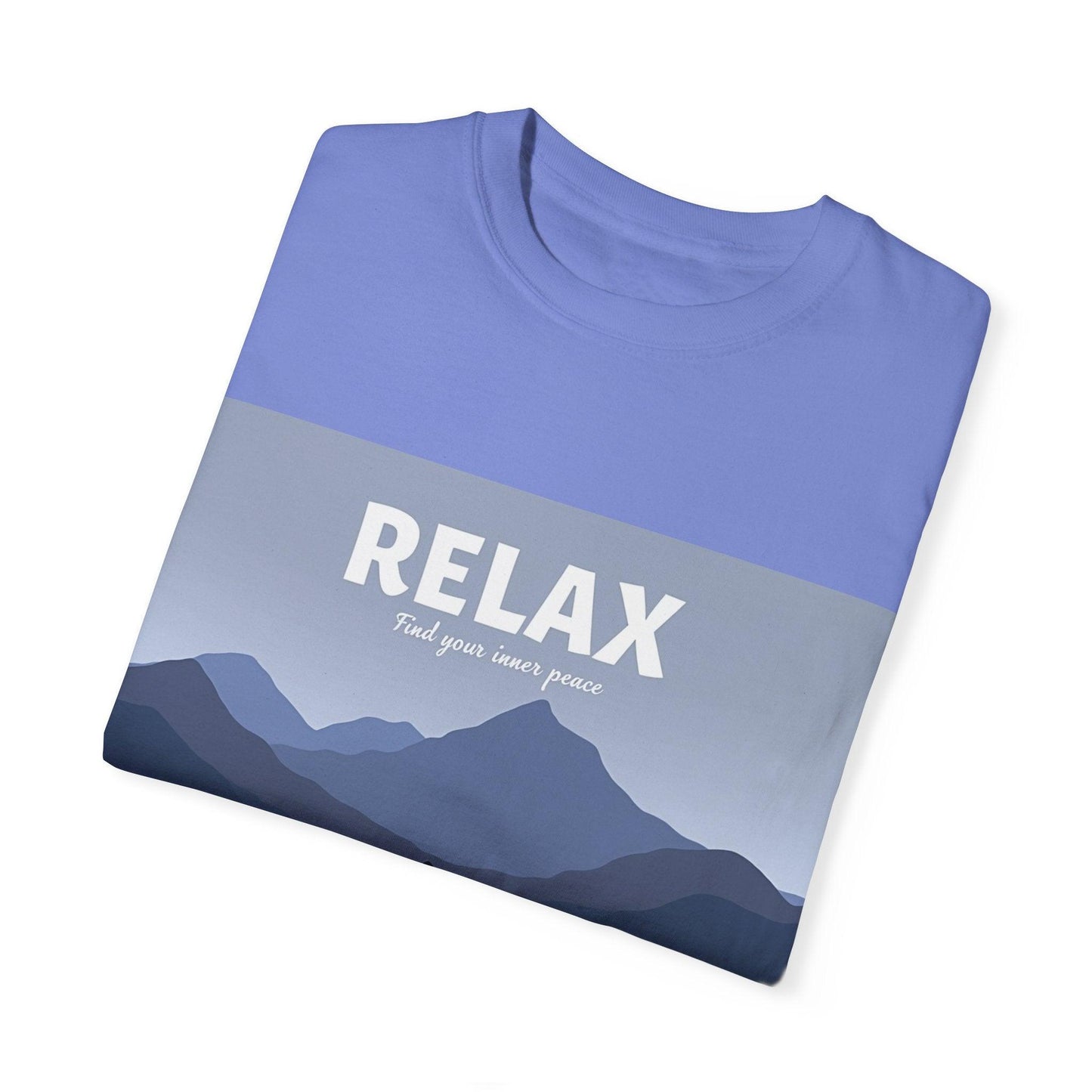 Relax - Find Your Inner Peace Dyed T-shirt for Comfort.