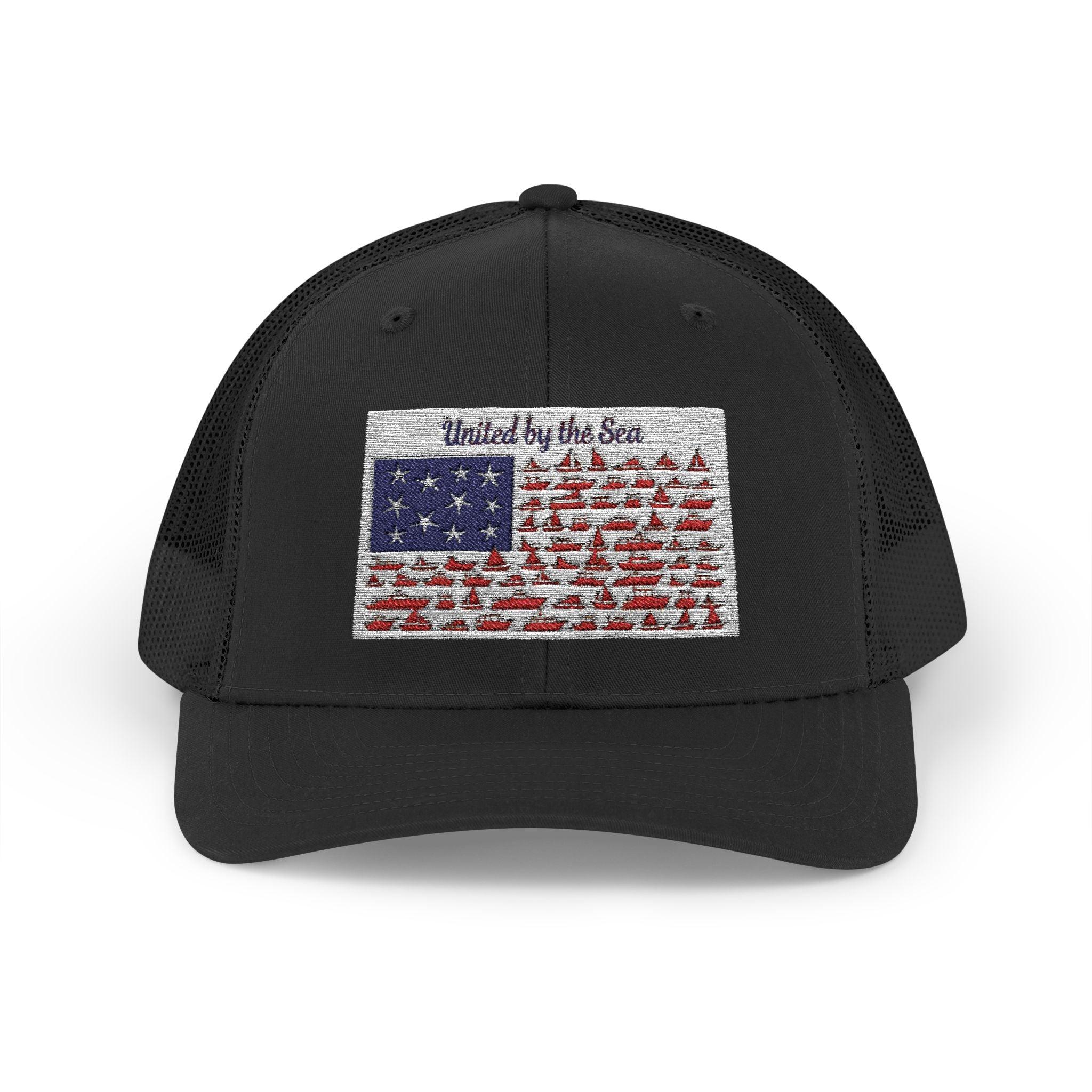 United by the Sea Embroidered Snapback Cap for Beach Lovers - Even Keel LLC