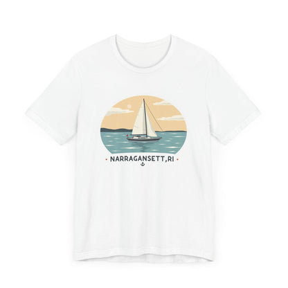 Sailing Tee - Narragansett, RI Unisex Short Sleeve Shirt - Even Keel LLC