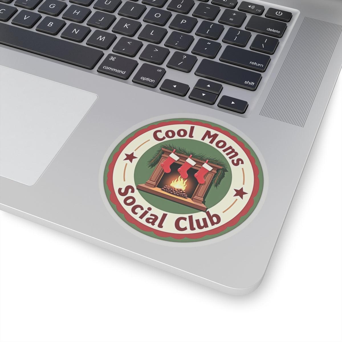 Cool Moms Social Club Holiday Sticker for Festive Decor - Even Keel LLC