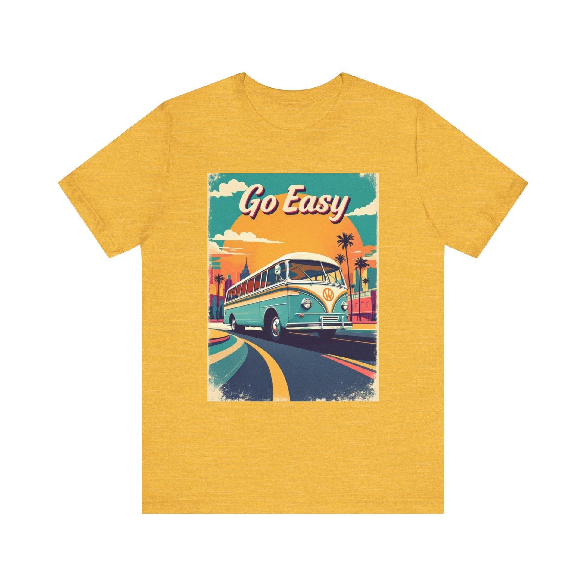 Retro 'Go Easy' Unisex Jersey Tee - Vintage Summer Shirt.