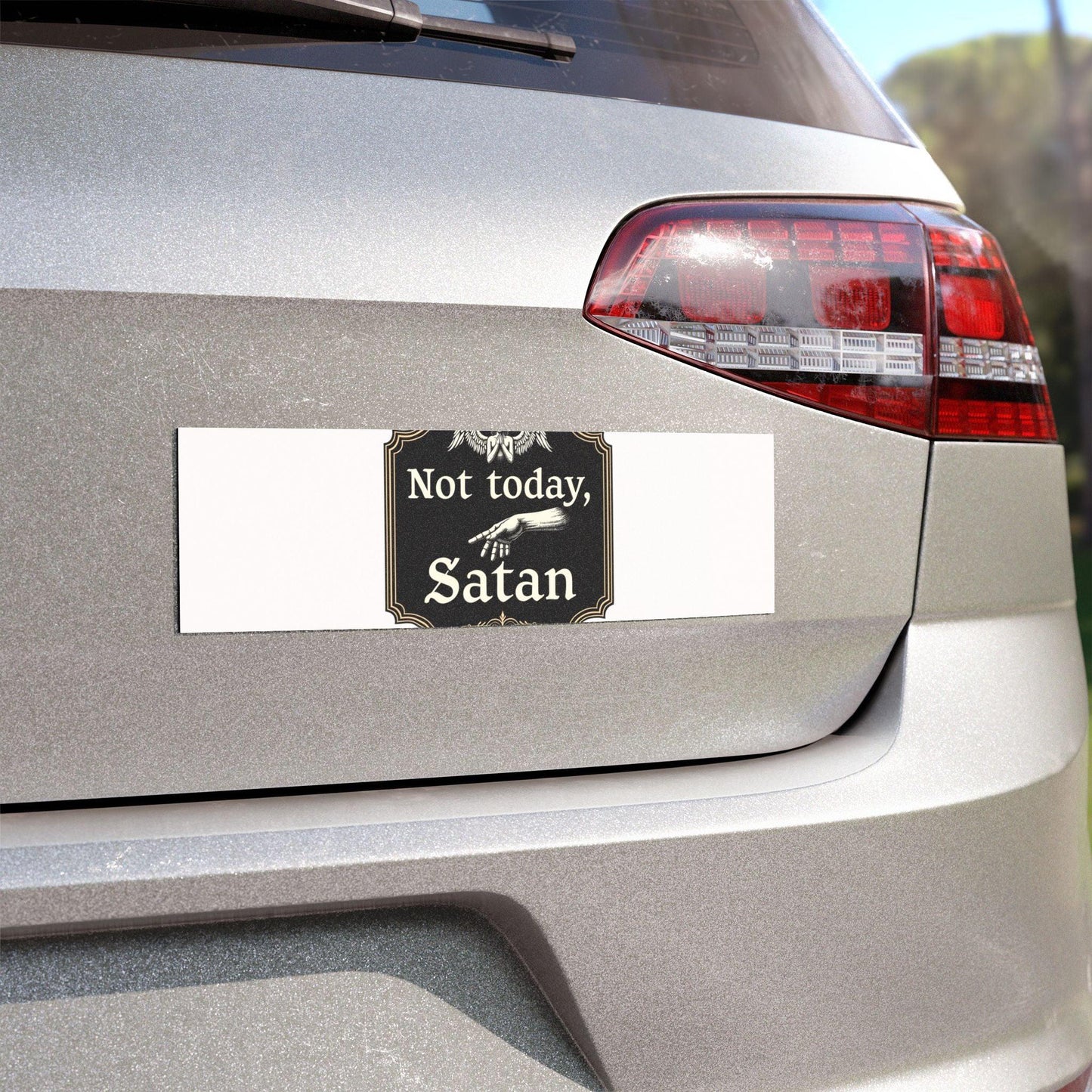 Not Today Satan Car Magnets for Personal Style and Fun - Even Keel LLC