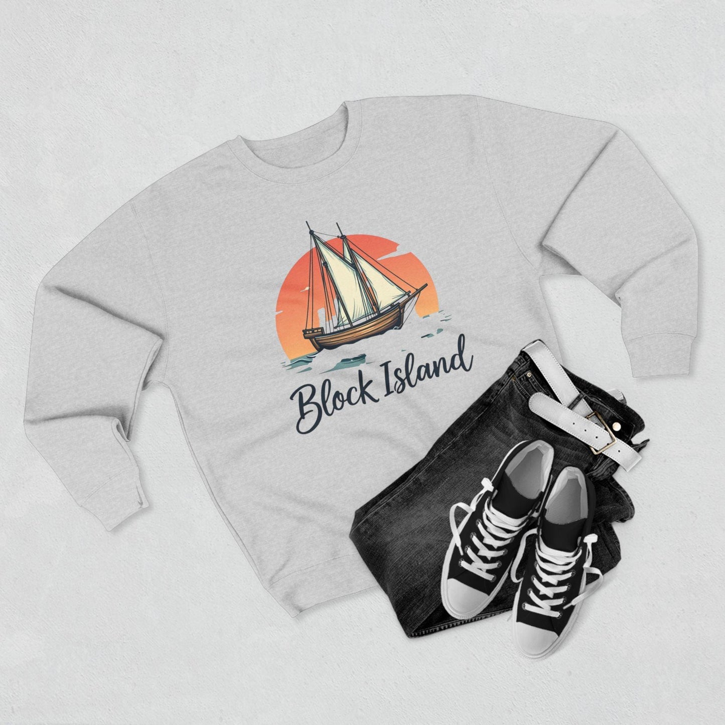 Block Island Pirate Ship Unisex Sweatshirt for Nautical Style - Even Keel LLC