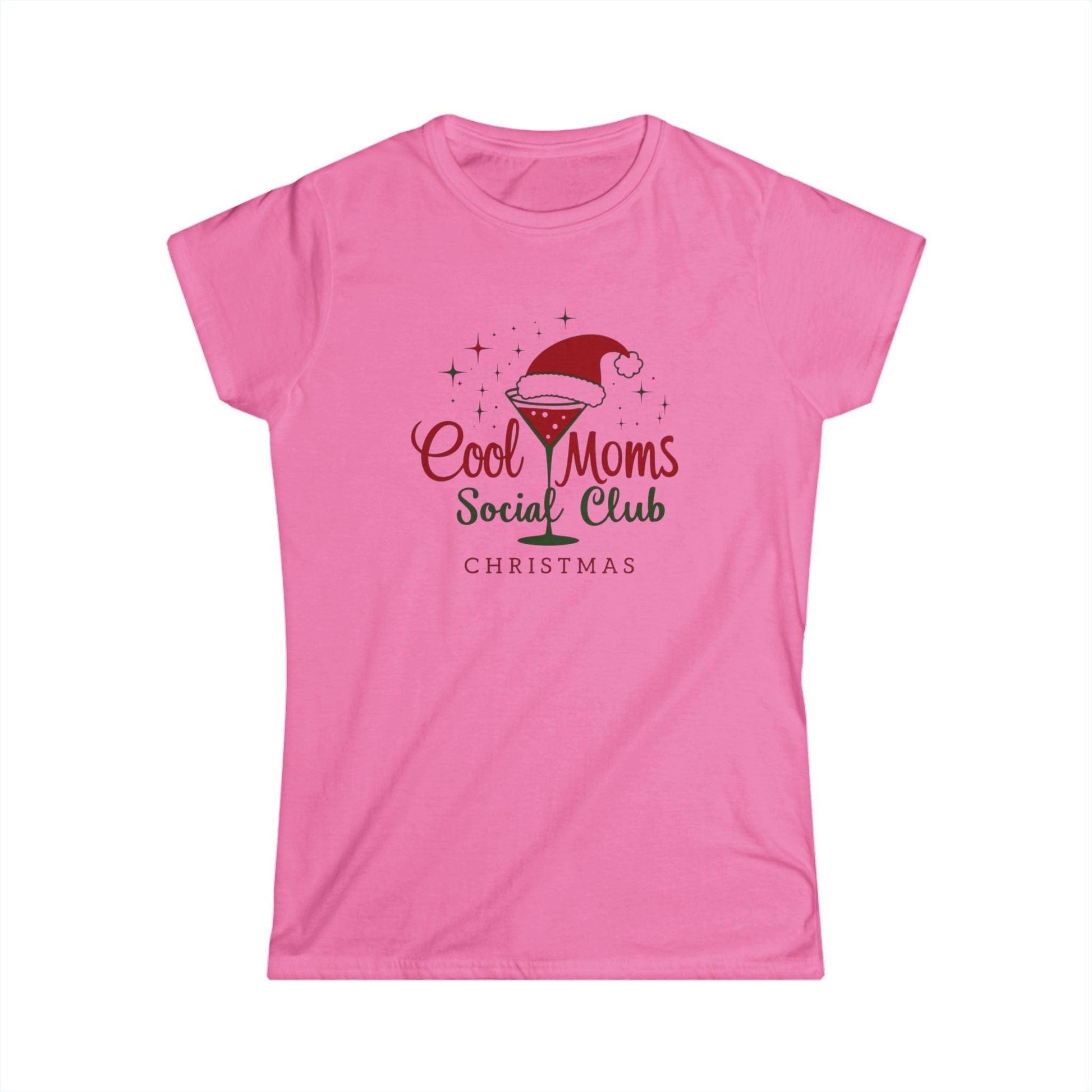 Women's Tee Cool Moms Social Club Christmas Martini Shirt - Even Keel LLC