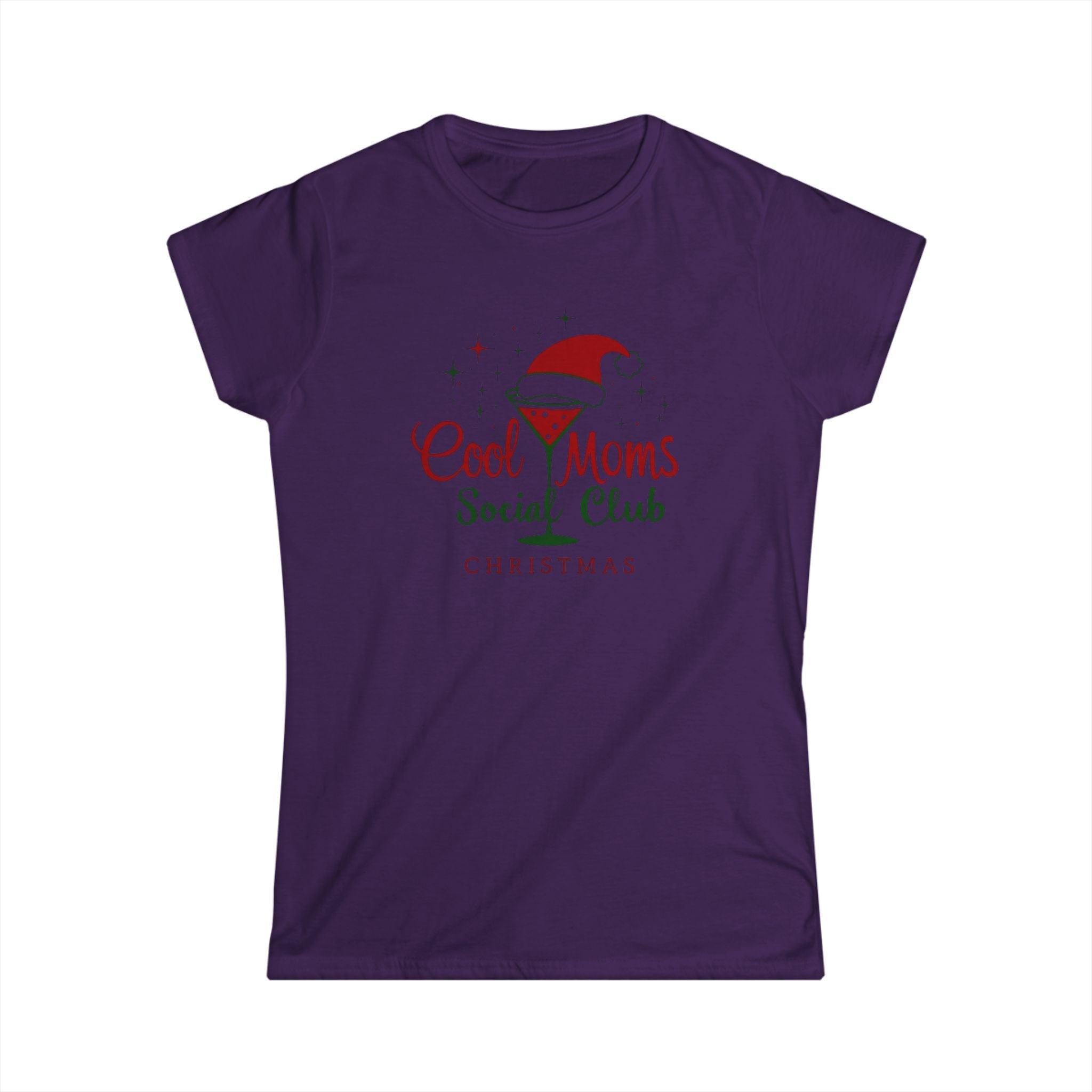 Women's Tee Cool Moms Social Club Christmas Martini Shirt - Even Keel LLC