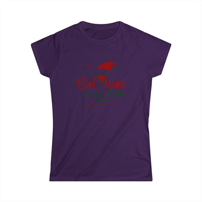 Women's Tee Cool Moms Social Club Christmas Martini Shirt - Even Keel LLC