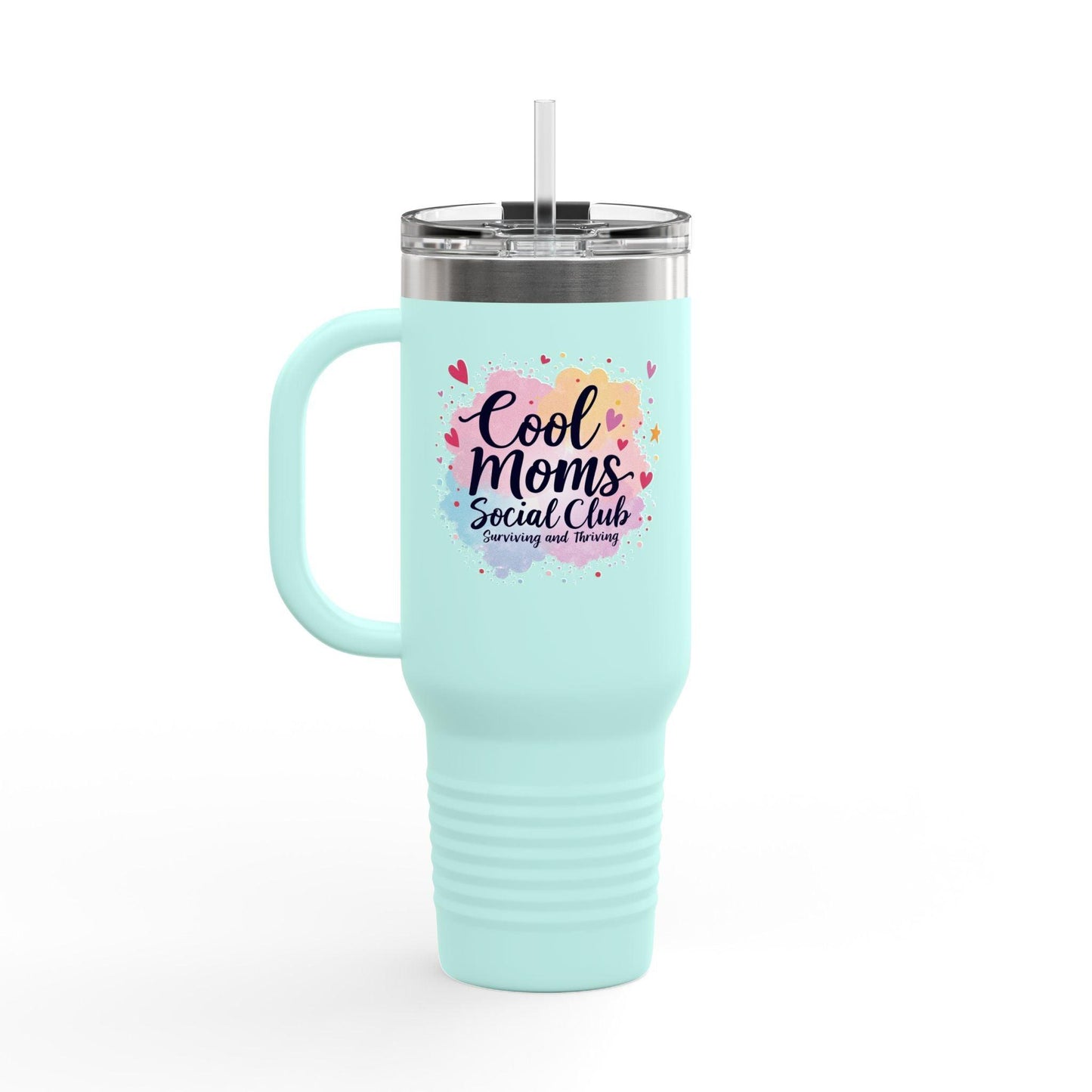 40oz Insulated Travel Mug - Cool Moms Social Club Design - Even Keel LLC