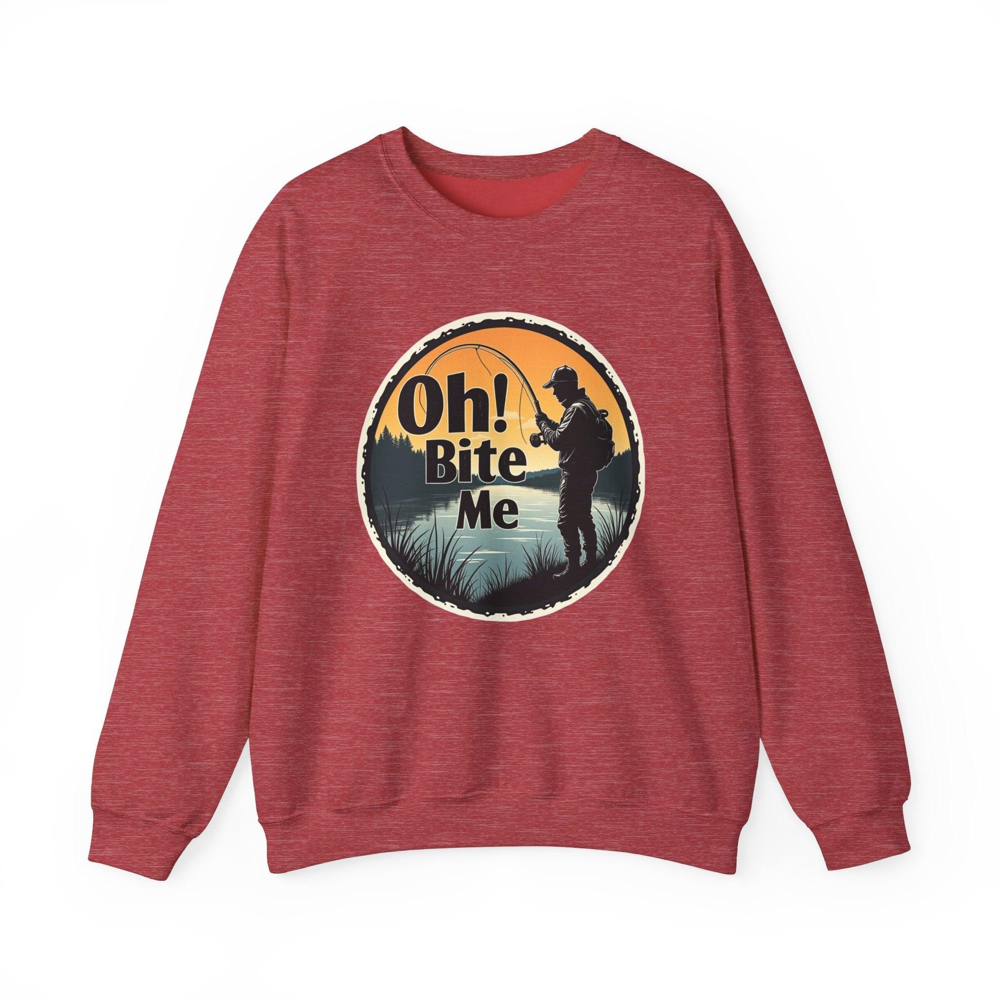 Oh Bite Me Fishing Crewneck Sweatshirt for Comfort and Style - Even Keel LLC