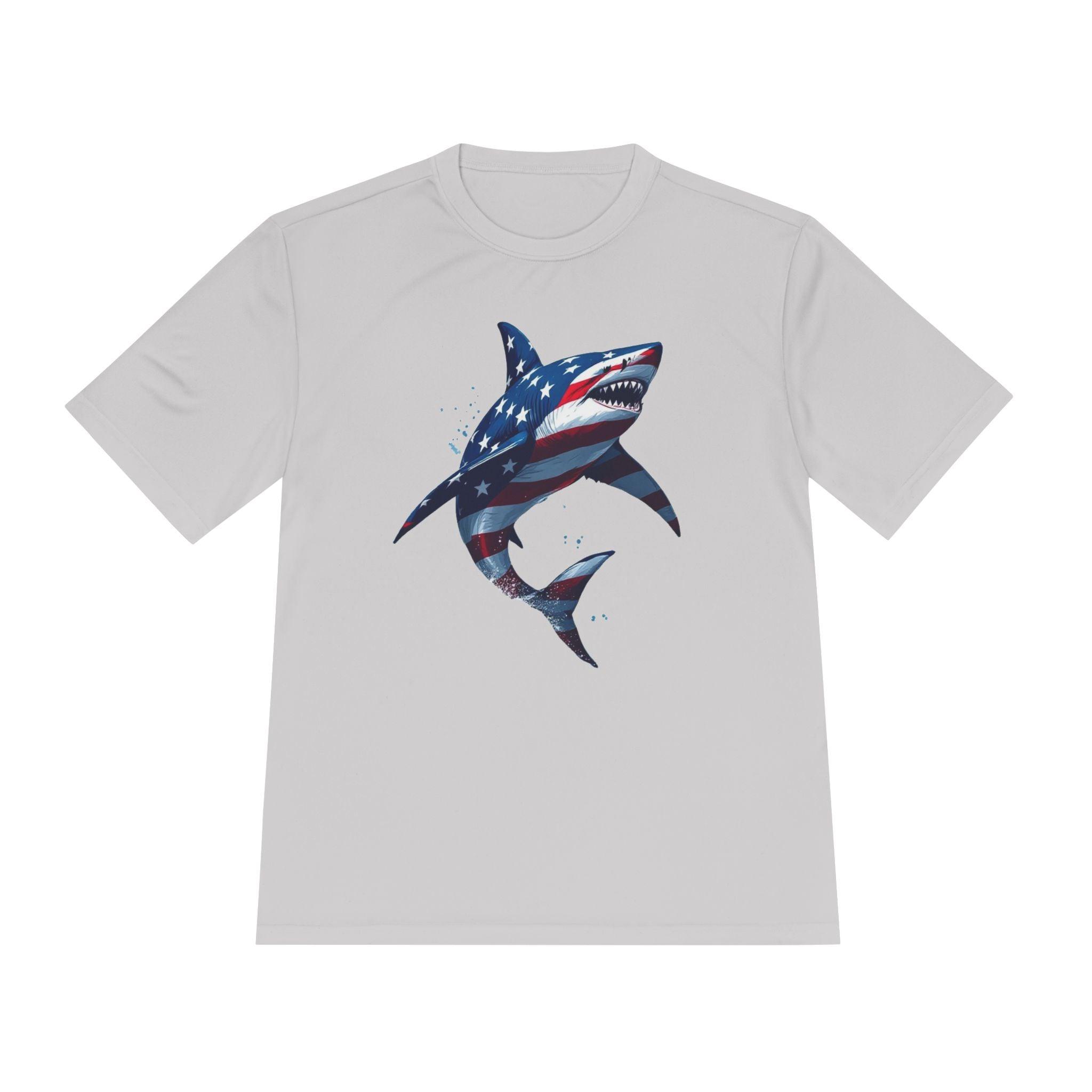 Patriotic Shark Unisex Moisture Wicking Tee - Even Keel LLC