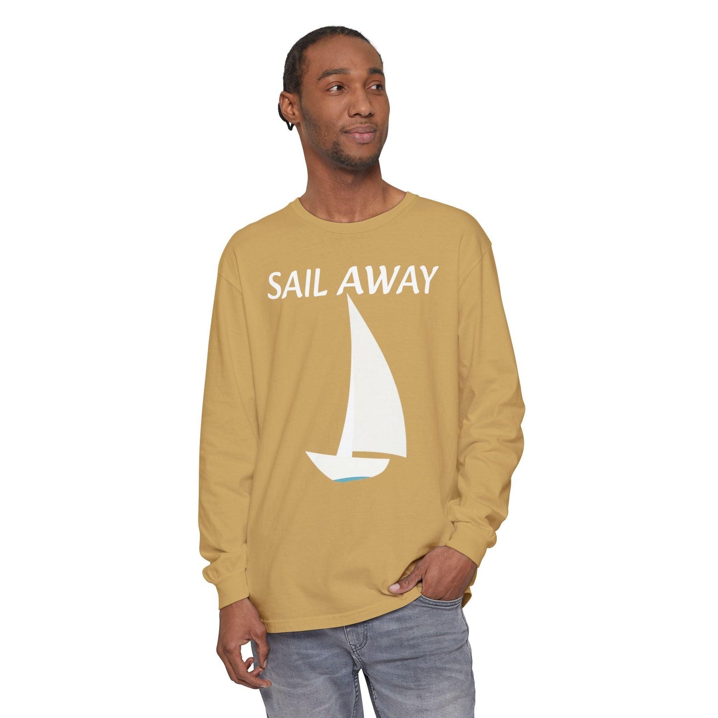 Minimalist Sail Away Long Sleeve T-Shirt for Casual Style - Even Keel LLC